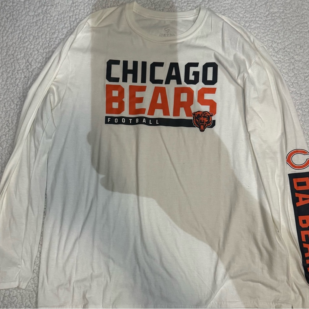 Fanatics Chicago Bears White and Orange Long Sleeve Shirt